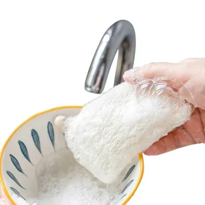Loofah Sponge Dishwashing Brush Double Layer Thickened Multifunctional Square Lattice Pith Scouring Pad