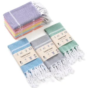 Luxury Hand Woven Cotton Quick-Dry Geometric Pattern Kitchen Towels Machine Washable Dishcloths Sustainable