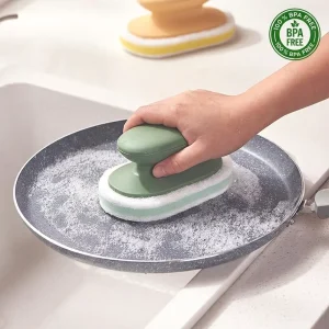 MONR High Absorption Kitchen Sponge Multi Purpose Dishwashing Scouring Pad Non Scratch Cleaning Brush for Pots Pans Reusable