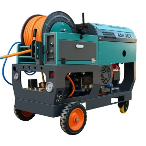MS3030 300bar High Pressure Cleaning Machine 8gpm 80m Hose Stainless Steel Pump 22HP Heavy Duty Descaling Sewer for Pipe