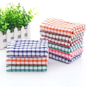MU Higher Quality Multicolor 28*40cm Tea Towels Kitchen Absorbent Jacquard Plaid Cotton Kitchen Towels