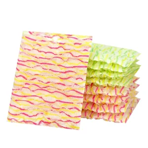 Magic Bubble Dishwashing Rags Non Scratch Viscose Sponge for Wet Dry Cleaning Pots and Pans with Hanging Hole Scouring Pads