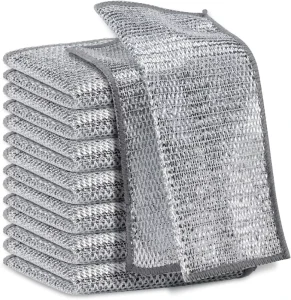 Magic Eco-Friendly Cleaning Cloth Thickened Double-Sided PE+Polyester Square Plain Kitchen Towel