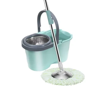 Magic Spin Head Mop 360 Degree Rotating Double Drive Waterproof Indoor Cleaning Set with Bucket for Home Use