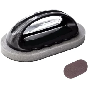 Magic Sponge Brush with Handle Nano Scrubbing Pad Powerful Pot Bottom Cleaning