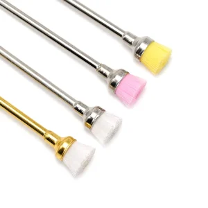 Manicure Dust Clean Nail Drill Bit White Pink Yellow Synthetic Nylon Bristle Nail Dust Cleaning Brushes Nail E file Bits 3/32″
