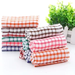 Manufacturer Cleaning Cloth Jacquard Checkered Cotton Dish Tea Kitchen Towel for Custom