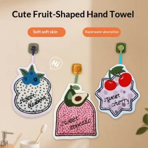 Manufacturer Coral Velvet Absorbent Quick-Drying Printing Fruit Pattern Children’s Small Hand Towel