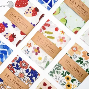 Mediterranean Floral Lightweight Printed Cotton Floursack Kitchen Dish Towels 50x70cm