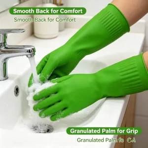 Medium Nitrile Waterproof Kitchen Gloves Wear Resistant Non Slip Dishwashing Cleaning Laundry