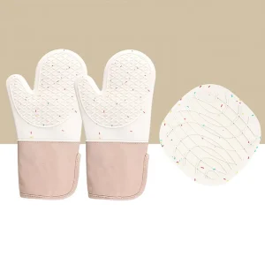 Medium Silicone Heat Insulating Gloves Thickened Cotton Microwave Oven Gloves Household Baking Tools