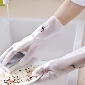 Medium Thick Household Dishwashing Gloves Non Slip Kitchen Cleaning Gloves Waterproof Rubber for Winter Clothes Washing