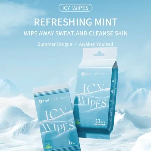 Menthol Infused Refreshing Wipes Sweat Cleaning Body Tissues Odor Control Formulation Quick Chilling Cloth Summer Beach