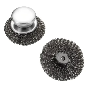 Metal Ball Scrubber Pad Pots Kitchen Pan Brushes Stainless Steel Dish Brush With Handle