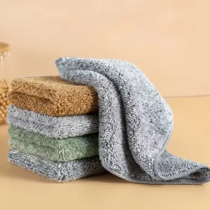 Microfiber Anti Grease Degreasing Dishwashing Cloth Absorbent Scouring Pad Square Kitchen Dish Towel