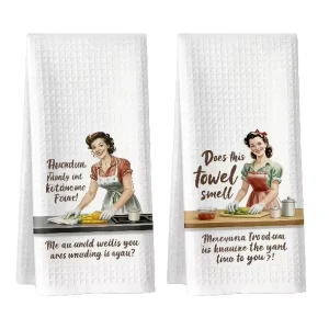 Microfiber Checkered Quick Dry Cleaning Rags Tea Towel with Custom Print Kitchen Towels