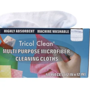 Microfiber Cleaning Cloth 12 * 12 Inches 50PK Rags in a Box Streak-Free Reusable Wipes for Glass Kitchen Car