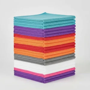 Microfiber Cleaning Cloth Rags 300gsm 40x40cm Warp Knitted Car Absorbent Window Cleaning Cloth Quick Dry Kitchen Towel