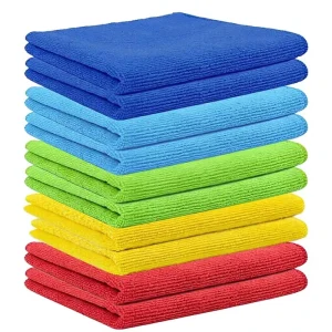 Microfiber Cleaning Cloths 10 Pack 30cm30cm Lint Free Towels for Car Care & Household Cleaning