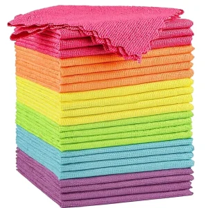 Microfiber Cleaning Cloths Highly Absorbent Lint-Free Reusable for Household Kitchen & Car Care 16×16 Inch