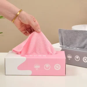 Microfiber Cleaning Cloths Strong Absorption Quick Dry Disposable Reusable Lint-Free Rag Towel Dispenser Box Multi-Purpose Usage