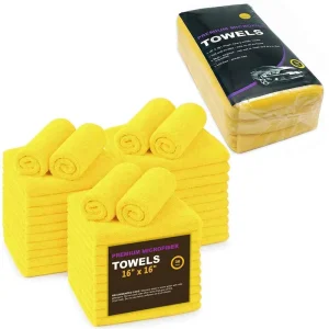 Microfiber Cloth 36 Pack 400gsm Microfibre Car Cleaning Cloth Quick Dry 40x40cm Car Drying Polish Microfiber Kitchen Towel