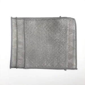 Microfiber Dish Cloth with Built In Steel Wire Kitchen Cleaning Ball Wash Towel Rag Silver Wire Dishcloth Cleaning Cloths