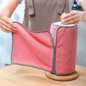 Microfiber Dish Towels Kitchen Cloth Reusable Soft Easy Washing Non Stick Oil Thickened Absorbent Scouring Pad