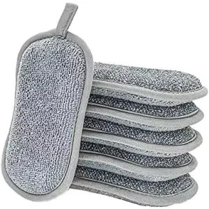 Microfiber Durable Kitchen Scrub Foaming Sponge Duty Scouring Pads Household Clean Washing Scrub Sponge Kitchen Cares