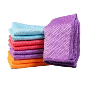 Microfiber Eco-Friendly Kitchen Towels Dishcloths Glass Scouring Pad Non-Stick Oil Thickened Square Modern Cleaning Cloth
