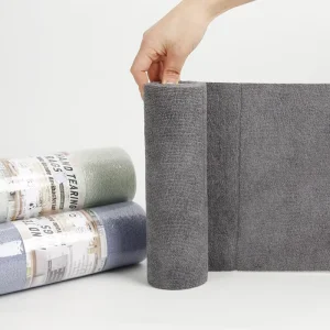Microfiber Eco Roll Disposable Cleaning Cloth Soft Quick-Dry Super Absorbent Kitchen Towels Woven Technique for Car Kitchen Use