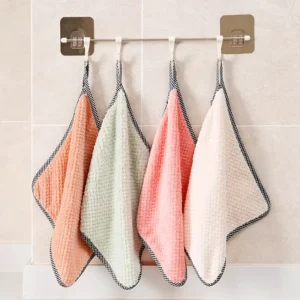Microfiber Hangable Kitchen Cleaning Cloth Oil-Free Dishwashing Scouring Wipe Lint-Free Tablecloth for Easy Absorption