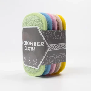 Microfiber Kitchen Cleaning Sponges for Dishes Cleaning Dishwashing Sponges Scouring Pads