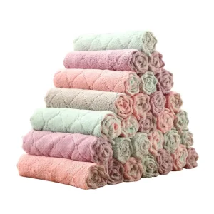 Microfiber Kitchen Dish Cloth Towel Quick Dry Non Stick Oil Absorbent for Cleaning Household Tableware Wiping Tools