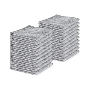 Microfiber Kitchen Towel Silver Wire Dish Washing Rag Non-Scratch Multipurpose Cleaning Cloths