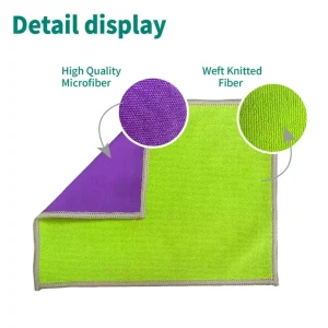 Microfiber Knitted Rectangle Kitchen Cleaning Cloth Absorbent Durable Reusable