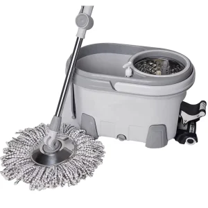 Microfiber Mop with Wringer Bucket Telescopic Handle Pedal Basket Eco Friendly Durable Cleaning Set