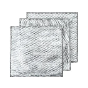 Microfiber Multipurpose Wire Dishwashing Rags Non Scratch Wet Dry Square Scrubbing Dishcloth for Washing Dishes
