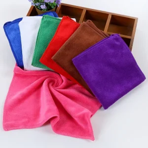 Microfiber Plain Square Towel 30*30 400gsm Thick Absorbent Reusable Dish Towel Hand Towel Kitchen Use Cleaning Cloth
