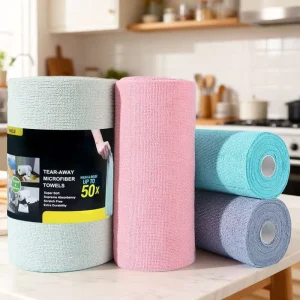 Microfiber Roll Towels Multipurpose Disposable Cleaning Cloth for Car Kitchen Dishwashing Rags Reusable Quick Dry Kitchen Towels