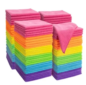 Microfiber Square Kitchen Cleaning Cloth Set Bulk Pack Lint Free Absorbent Eco-Friendly Double-Sided Terry Loop Dish Cleaning