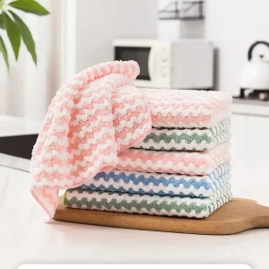 Microfiber Thick Kitchen Towel Dishcloth Household Kitchen Rags Gadget Non stick Oil Table Cleaning Cloth