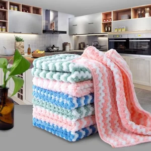 Microfiber Towel Absorbent Kitchen Cleaning Cloth Non stick Oil Dish Towel Rags Napkins Tableware Household Cleaning Towel