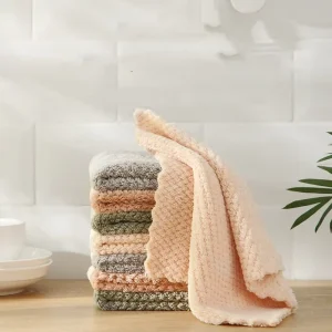 Microfiber Towel Dish Cloths Cleaning Tools Microfiber Dish Towel Kitchen Coral Fleece Towels Household Tools