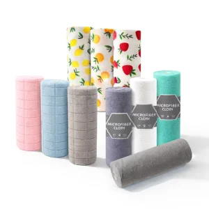 Microfiber Towel Roll 25*25cm 20pcs Absorbent Quick Dry Kitchen Cleaning Wipes Disposable Microfiber Cloth Roll
