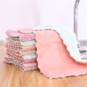 Microfiber Towel Soft Absorbent Kitchen Cleaning Cloth Non stick Oil Dish Towel Household Cleaning Towel