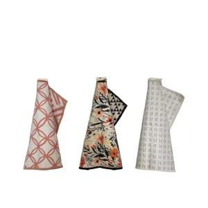 Microfiber Waffle Kitchen Towels Floral Printed Tea Cloths Tropical Style Dish Drying Cleaning Cloth