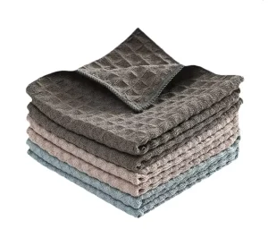 Microfiber Waffle Weave Kitchen Dish Towels Ultra Soft Absorbent Quick Drying Cleaning Towel Dark Grey Golf Towel