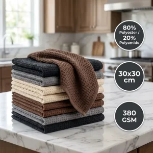 Microfiber Waffle Weave Kitchen Towel Lint Free Espresso Coffee Machine Cleaning Cloth Absorbent Dish Rag for Barista