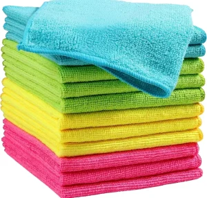 Microfiber Warp Knitted Multi-Use Square Towels Absorbent Edge and Scratch-Free for Car Wash Kitchen and Glass All Working